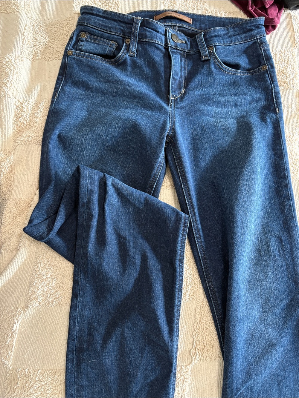 Regular straight leg blue jeans
